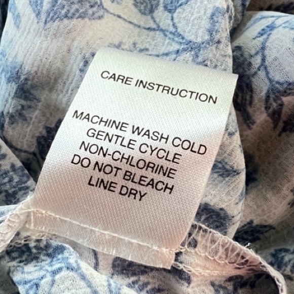 Revolve Super Natural by Secret Mission Blue Floral Chiffon Ruffle Peasant Dress - Picture 8 of 11